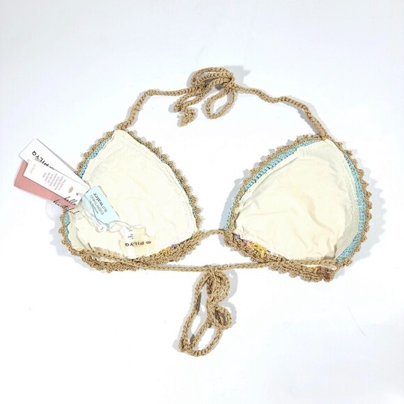 NWT PQ Swim Rainbow Romance Crochet Bikini Top & Lux Crochet Full Bottom Set - Picture 5 of 12